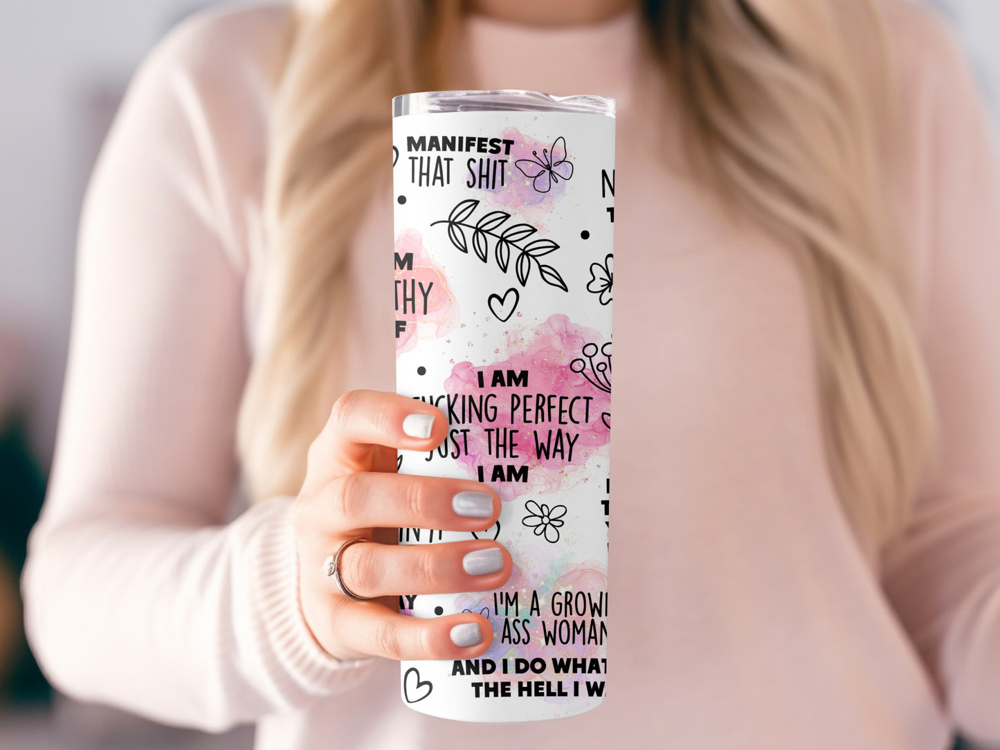 Inspirational Quote Phone Case for Women, Floral Feminist Mantra Smartphone Cover