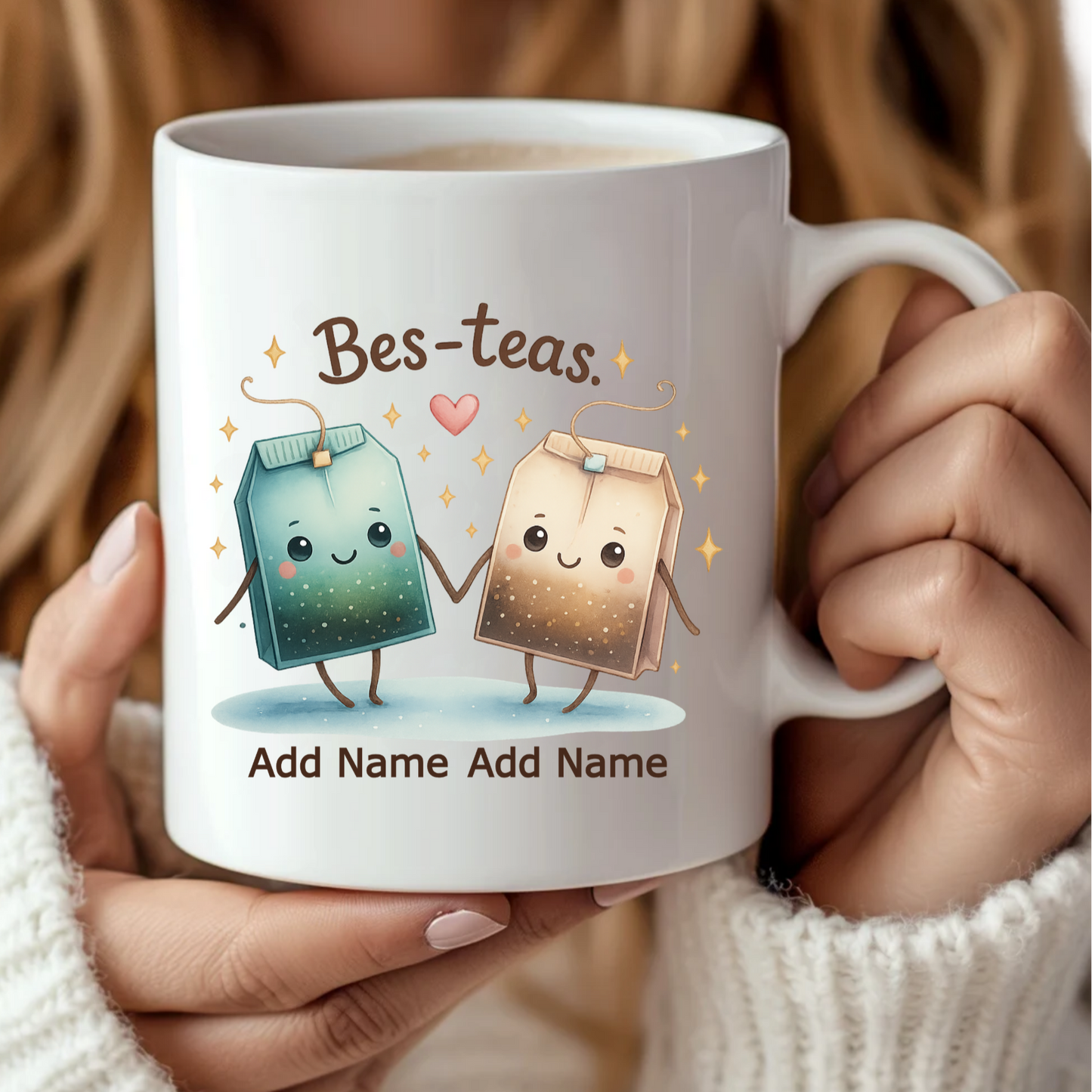 Bes-Teas Personalised Mug – Cute Tea Bag Friendship Gift for Best Friends
