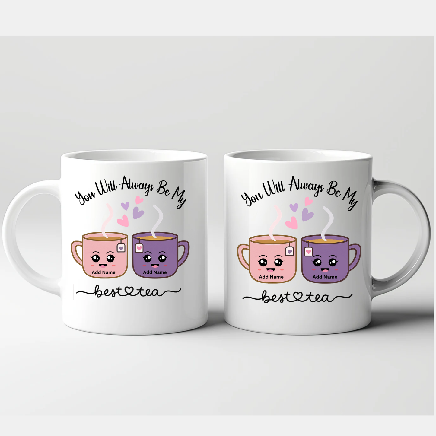 Best Tea Personalised Gift with Names – Cute Tea cup Design for Best Friends Gift 11oz ceramic mug