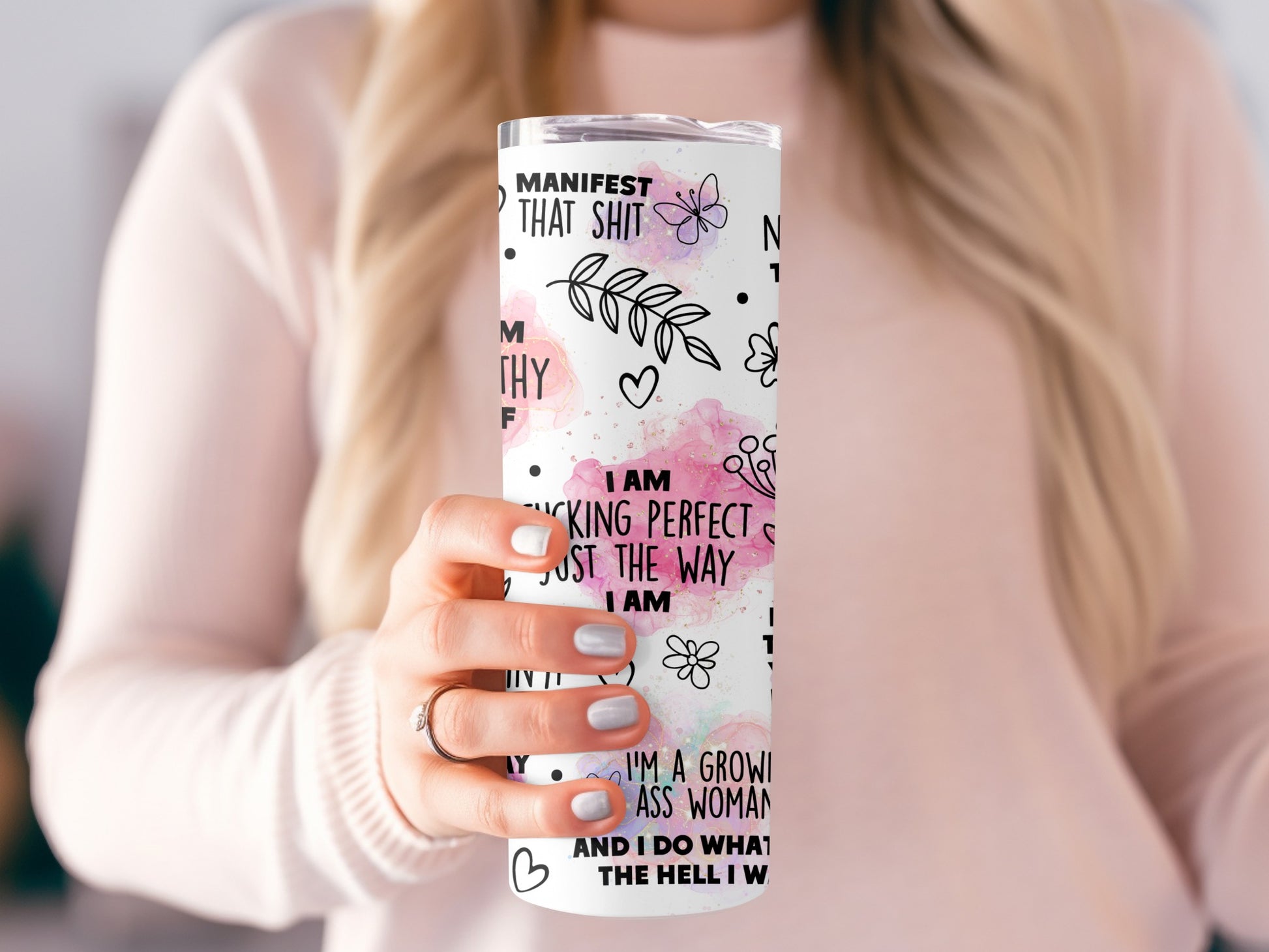 Inspirational Quote Phone Case for Women, Floral Feminist Mantra Smartphone Cover