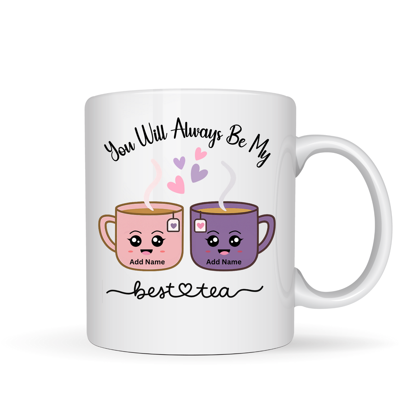 Best Tea Personalised Gift with Names – Cute Tea cup Design for Best Friends Gift 11oz ceramic mug