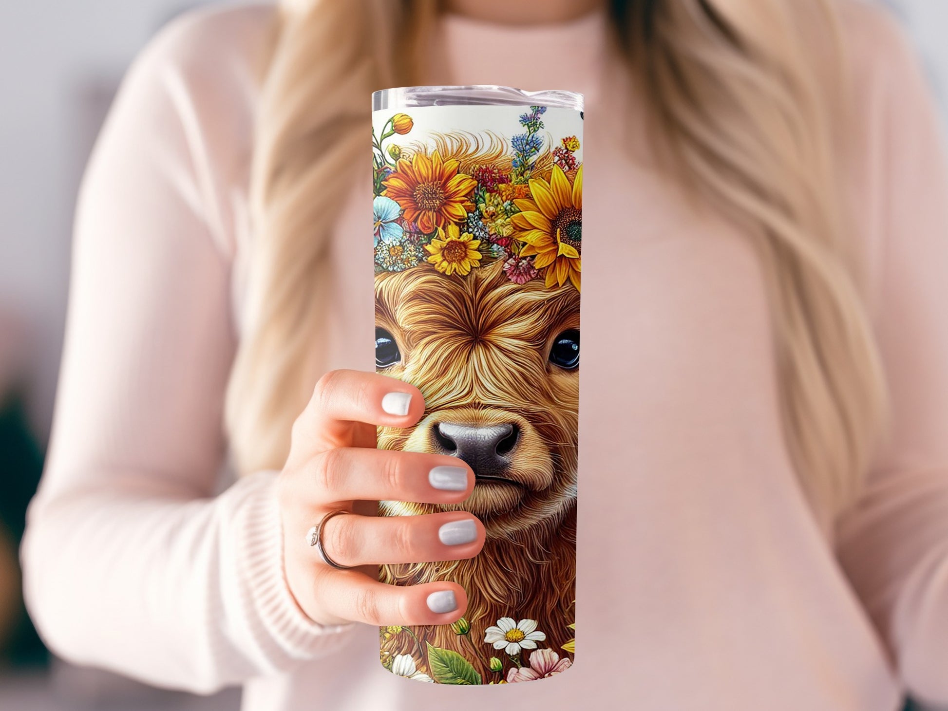 Floral Llama Tumbler, Colorful Insulated Coffee Travel Mug, Cute Animal Art, Gift for Her, Animal Lover Drinkware, Unique Handheld Design