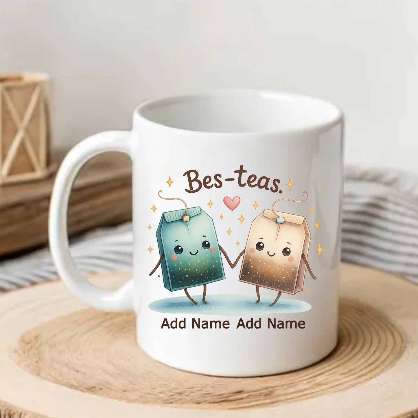 Bes-Teas Personalised Mug – Cute Tea Bag Friendship Gift for Best Friends